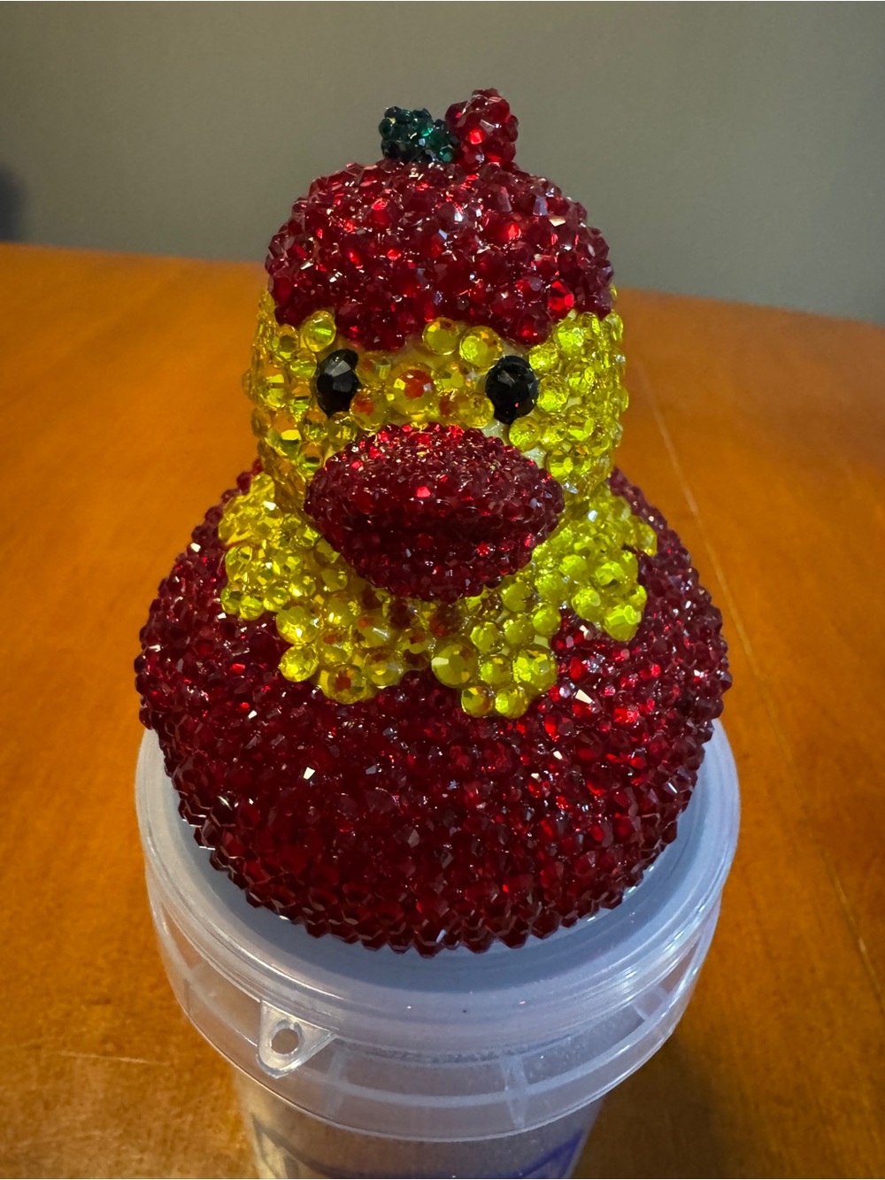 Hand Blinged Apple Rubber Duck Bedazzled Jeep Duck Glass Rhinestones